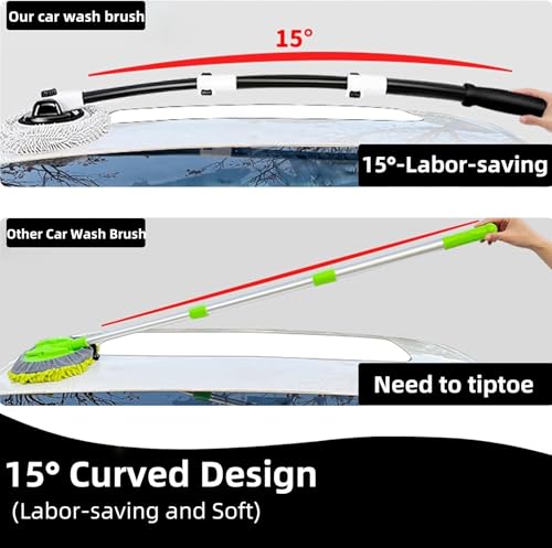15° Curved Car Wash Brush with Long Handle