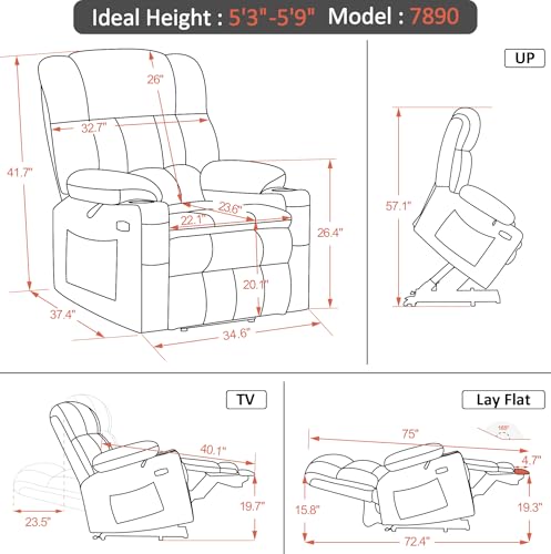 Dual Motor Power Lift Recliner Chair with Massage and Heat for Elderly People