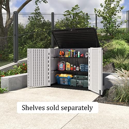 26 Cu.Ft Storage Shed Horizontal Storage Cabinet Resin