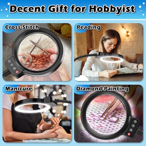 30X 10X Large Floor Magnifying Glass with Light and Stand