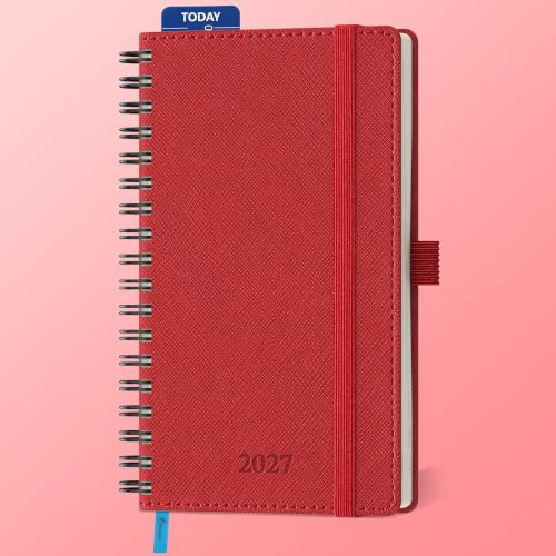 2027 Weekly Planner Leather Spiral Soft Cover Calendar