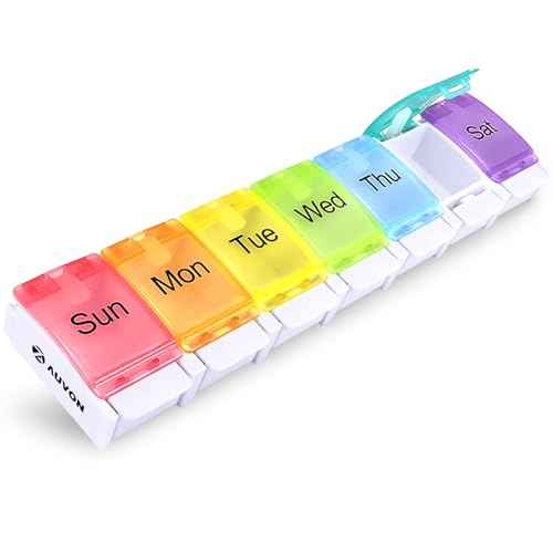 Weekly Pill Organizer with Upgraded Open Design