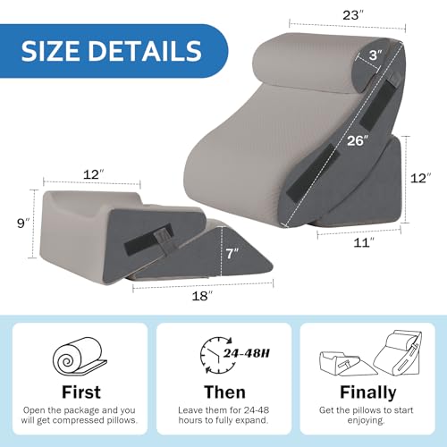 5pcs Bed Wedge Pillow Set