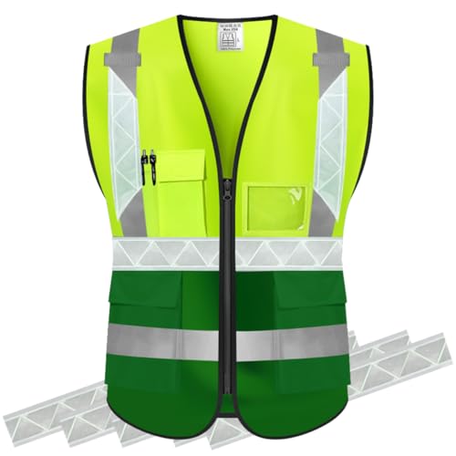 High Visibility Safety Vest Customize Your Logo Protective Workwear 5 Pockets Outdoor Work Vest