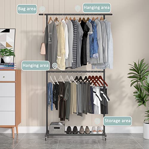 Double Rod Clothing Garment Rack