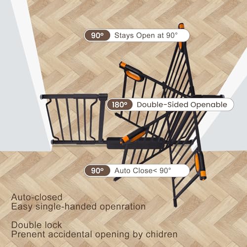 Baby Gate with Door for Stairs Doorways