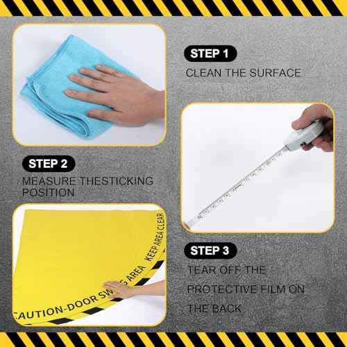Door Swing Caution Floor Sign for Safety Warning Door Swing Area Keep Area Clear Floor Signs Vinyl Non Slip Surface