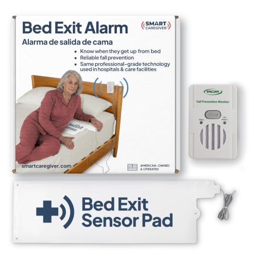 Smart Caregiver Bed and Chair Exit Alarm with Weight Sensing Bed Pad for Elderly