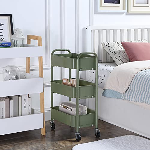 3 Tier Delicate Compact Rolling Metal Storage Organizer