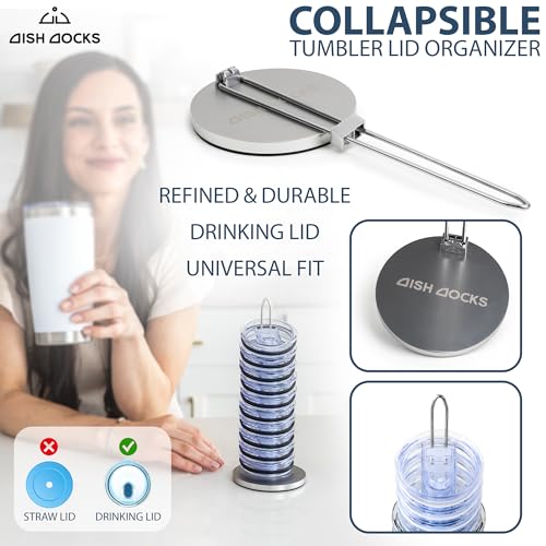 Tumbler Lid Organizer for Cabinet & Countertop