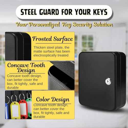 Key Cabinet Steel Box with Combination Lock with Number Tags & Hooks