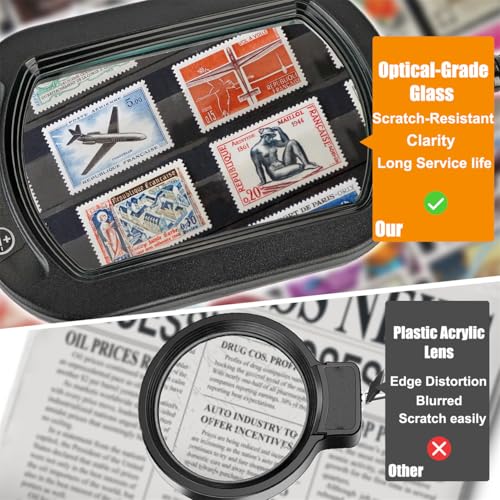 Rectangle Magnifying Glass with Light and Stand