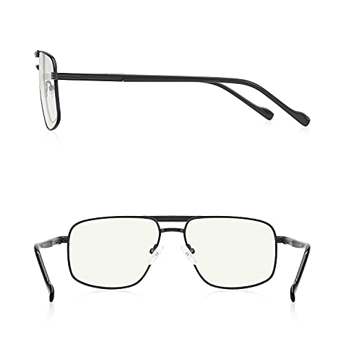 RBPilot Square Metal Aviator Reading Glasses for Men