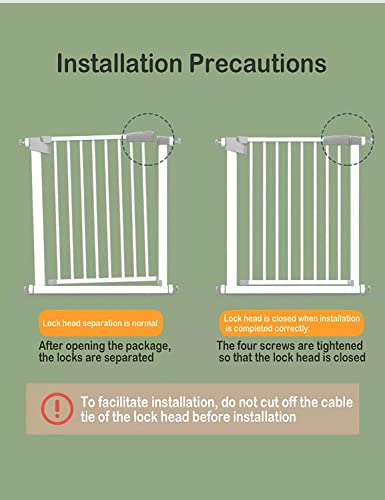 60.5-113 in Width) Extra Long Baby Gate with Door, Large Dog Gate Indoor, Extra Wide Baby Gates for Doorways, Child Proof Gate, Kiddie Gates. White, Dog Gates for The House