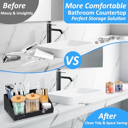 Bathroom Organizer Countertop White Marble Toothbrush Holders