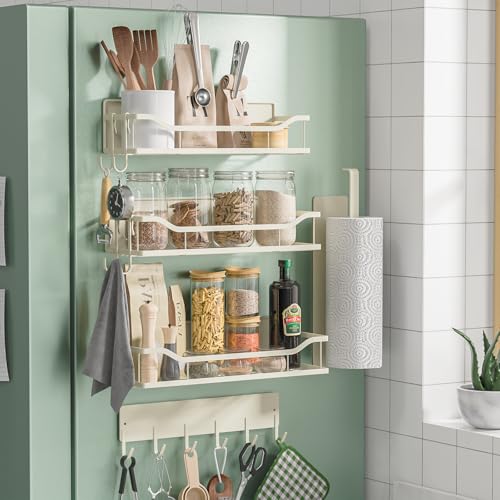5 Pack Multifunctional Magnetic Shelves for Refrigerator Spice Rack & Washing Machine Organize