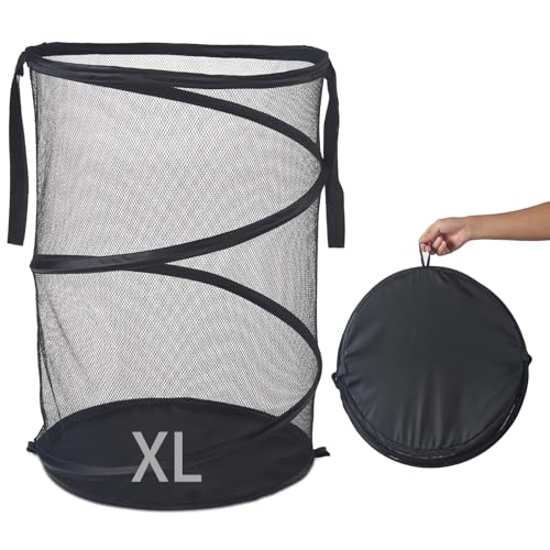 Mesh Popup Laundry Hamper 115L Foldable Laundry Basket Large Capacity Collapsible Clothing Storage Basket with Handles 26 H x 18 W x 18 L