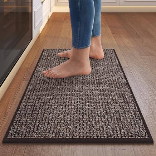 Kitchen Rugs Non Slip Washable Kitchen Mat for Floor Khaki 17"x71"