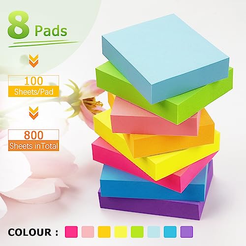 1.5x2 Sticky Notes Bright Colors Self