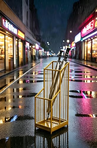 Elegant Metal Umbrella Storage Stand Rack Waterproof Entryway with Decorative