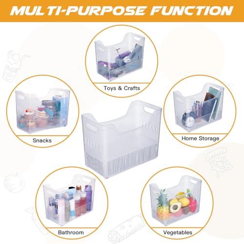 4pcs Plastic Freezer Organizer Bin with Wheel