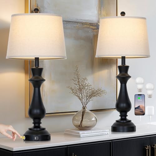 Set of 2 Modern Table Lamps for Living Room Bedroom