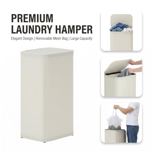Laundry Basket Hamper with Lid & Removable Bags