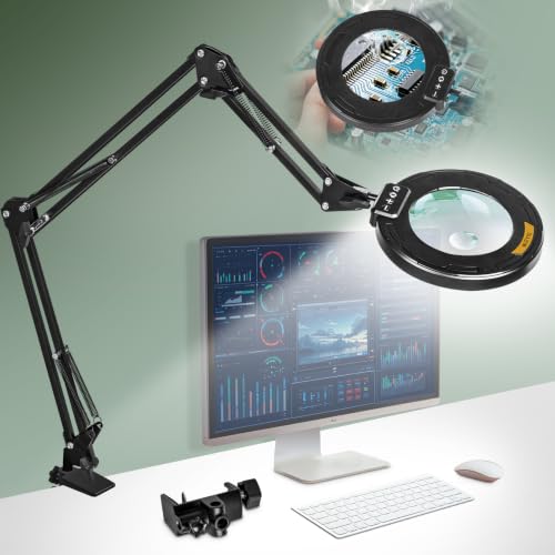 Ultra Long Swing Arm 12X 30X Magnifying Glass with Light