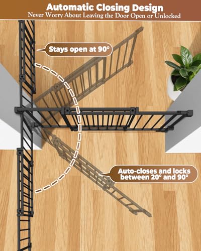 34 53" No Bottom Bar Baby Gates Dog Gate for Stairs