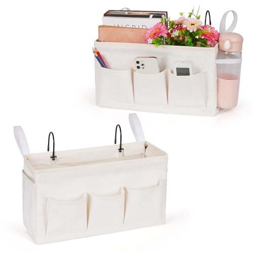 Bedside Caddy Bedside Organizer Bedside Storage Caddy with Fixed Straps and Water Bottle Holder for Home College Dorm Bunk Bed Hospital Bed Crib Bed Rails