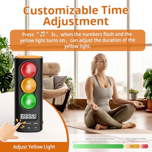 Traffic Light Visual Timer&ADHD Tool for Kids Adults Display Volume Adjustment