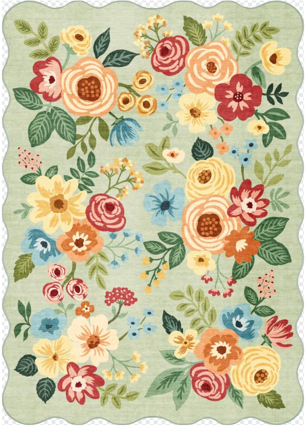 Floral Rug Black