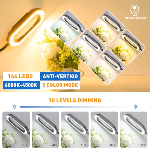12X 30X Square Gooseneck Floor Magnifying Glass with Light and Stand