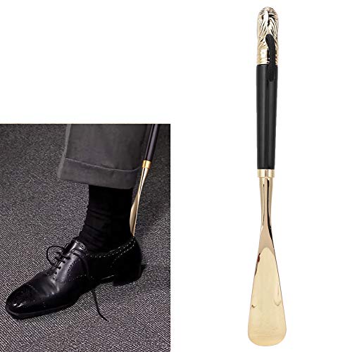 Shoe Horn Long Handled Metal Lion Head Shoe Horn Wooden Long Handle Shoe Lifter Shoe Spoon Tool for Men Ladies