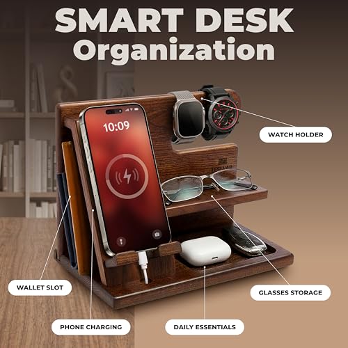 Wood Phone Docking Station for Men
