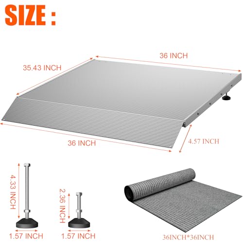 Aluminum Adjustable Threshold Ramp for Wheelchairs