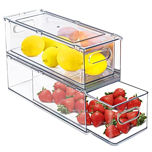2 Pack Fruit Storage Containers for Fridge with Strainer