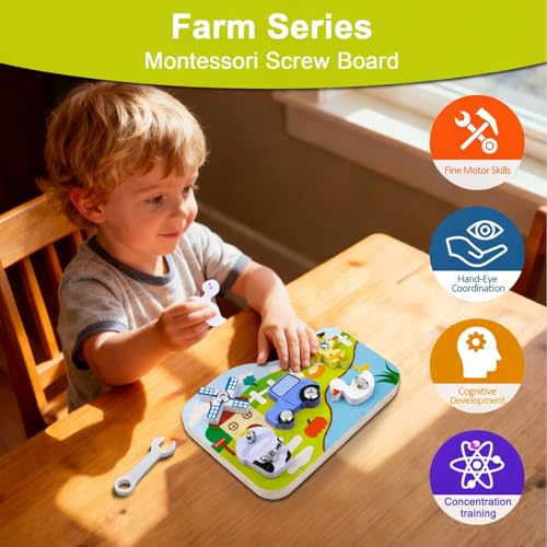 Montessori Screwdriver Busy Board Fire Truck