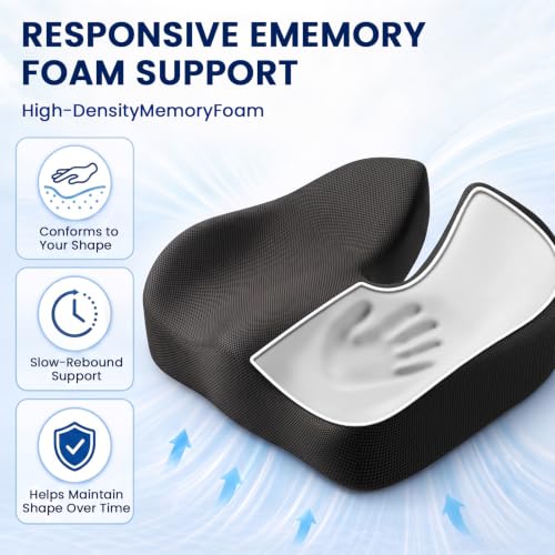 Seat Cushion Extra Large Memory Foam Cushion for Office Chair Cushions