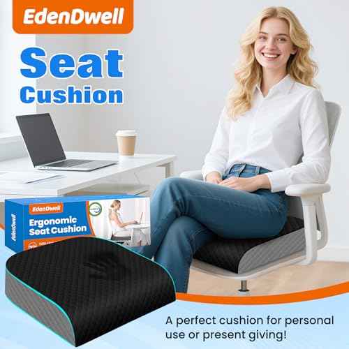 Seat Cushion Memory Foam Chair Pad for Sciatica & Hip Pain Relief