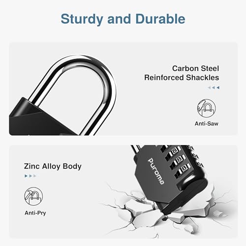 Combination Lock for Locker 4 Digit Outdoor Waterproof Padlock for School