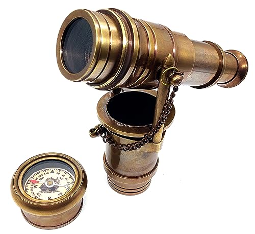 s Brass Walking Stick Vintage Handle Victorian Telescope Head Foldable Steampunk Accessories Wooden Walking Stick Cane for Men and Women