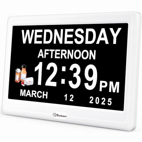 Digital Dementia Clock for Seniors Elderly Extra Large with Date Day and Time Display