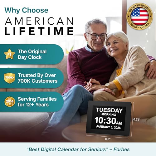Day Clock Large Digital Display with Date and Day of The Week