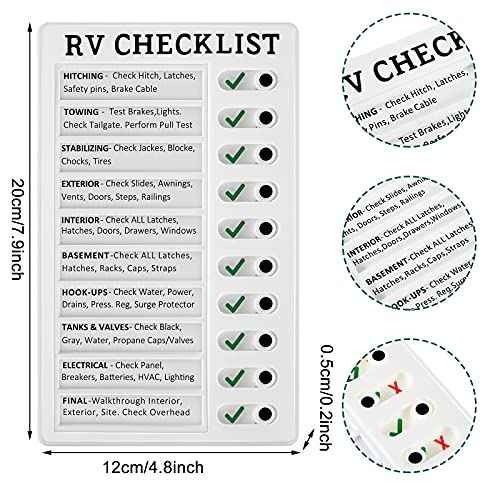 Rv Checklist Board to Do List Boards Plastic Chore Chart Memo Checklist Boards with Slider Portable Daily Affairs Detachable Schedule Planner for Home Office Check Items Accessories