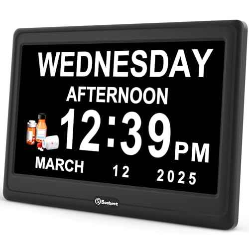 Digital Dementia Clock for Seniors Elderly Extra Large with Date Day and Time Display