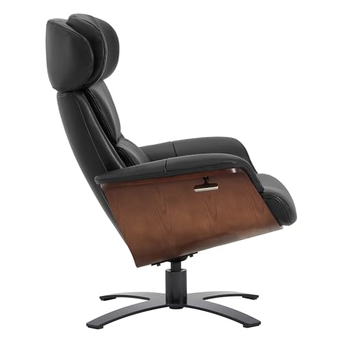 Reclining Swivel Chair with Adjustable Headrest and Ottoman for Living Room