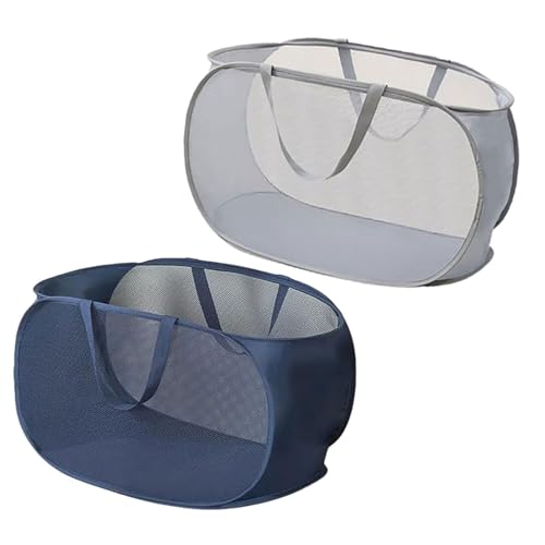 4 Piece Pop Up Mesh Laundry Basket Collapsible Hamper with Handles