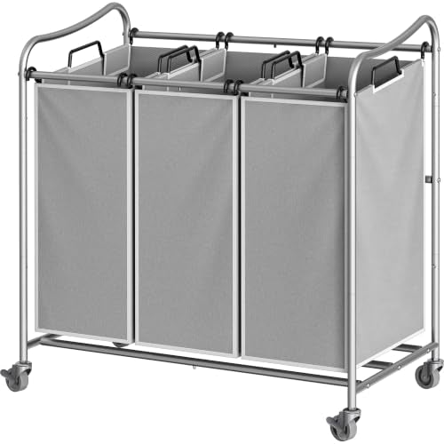 SimpleHouseware Heavy Duty Laundry Sorter Rolling Cart