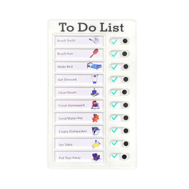 2 Pcs Chore Chart for Adults to do List My Chores Checklist Task Board Sliding Routine Chart for Kids